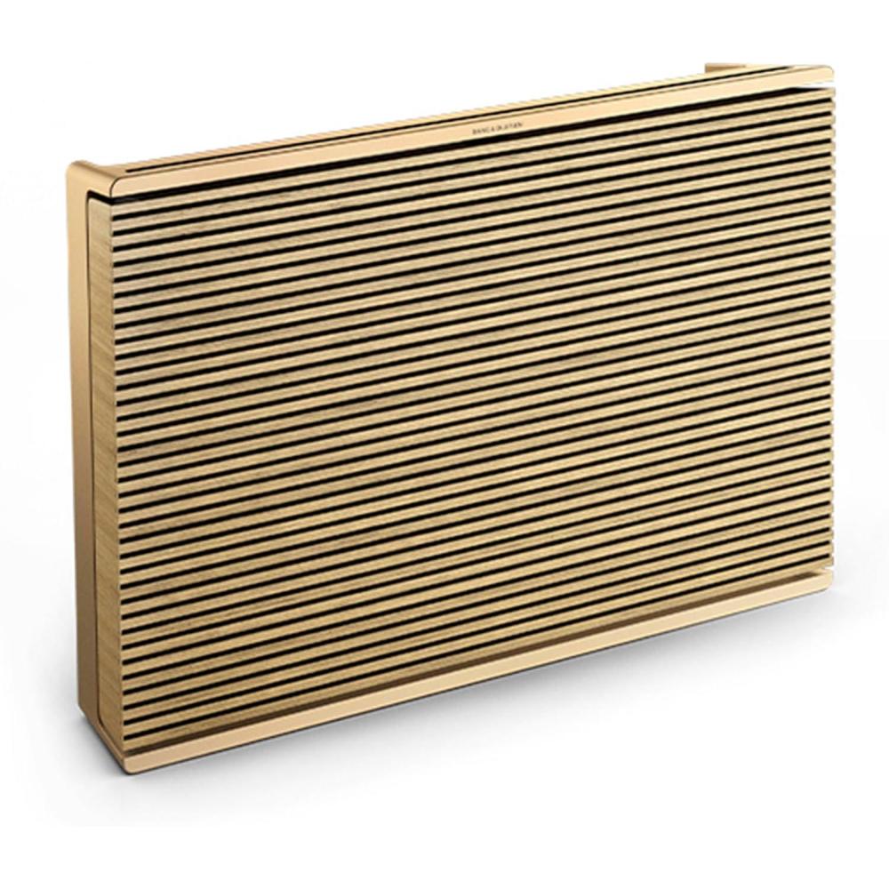 imageBang ampamp Olufsen Beosound Level Portable WiFi Multiroom Speaker Natural AluminumDark GreyGold ToneLight Oak